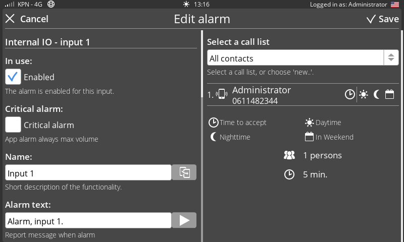 Screenshot EditAlarm