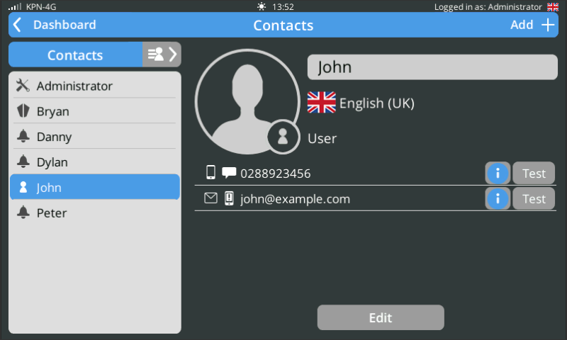 Screenshot test call John