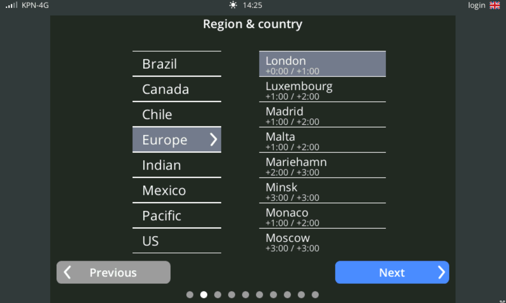 screen onboarding country selection