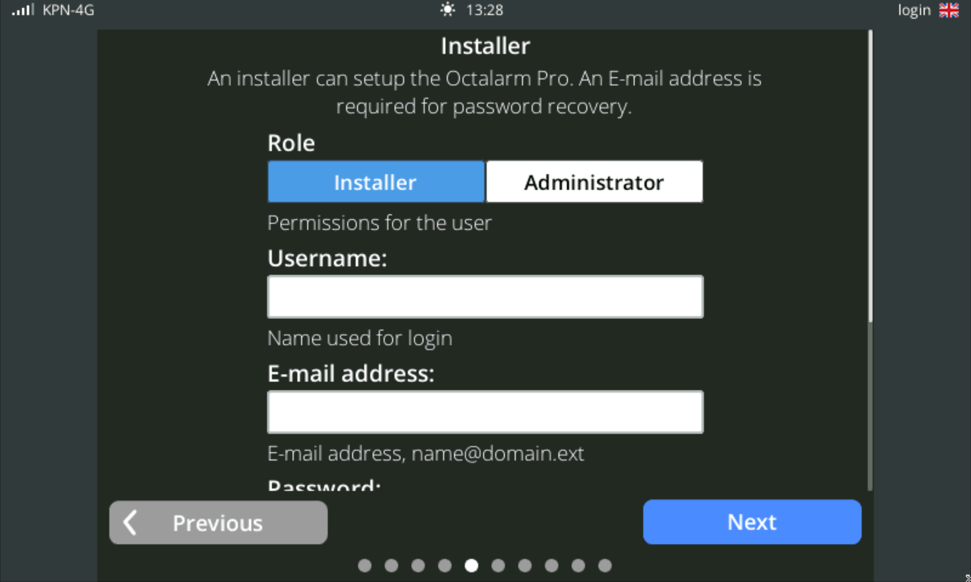 screen onboarding installer