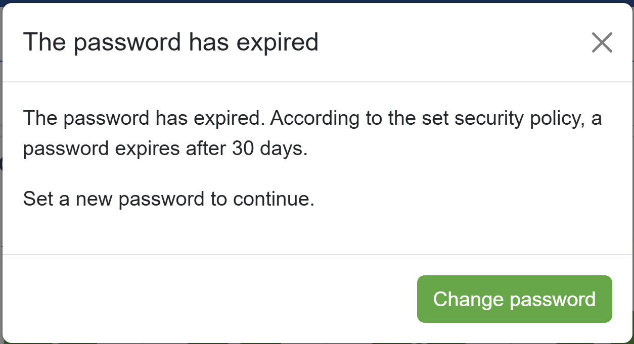 Screenshot expired password