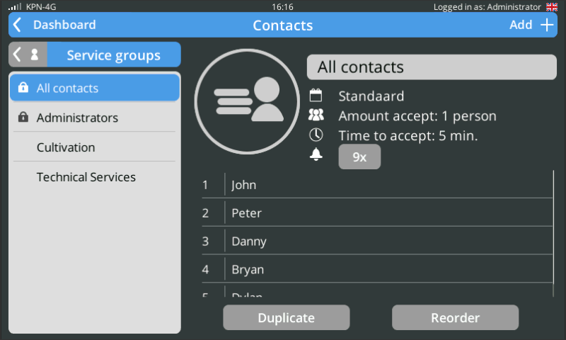 Screenshot Service Groups