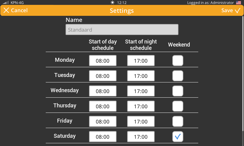 Screenshot schedule