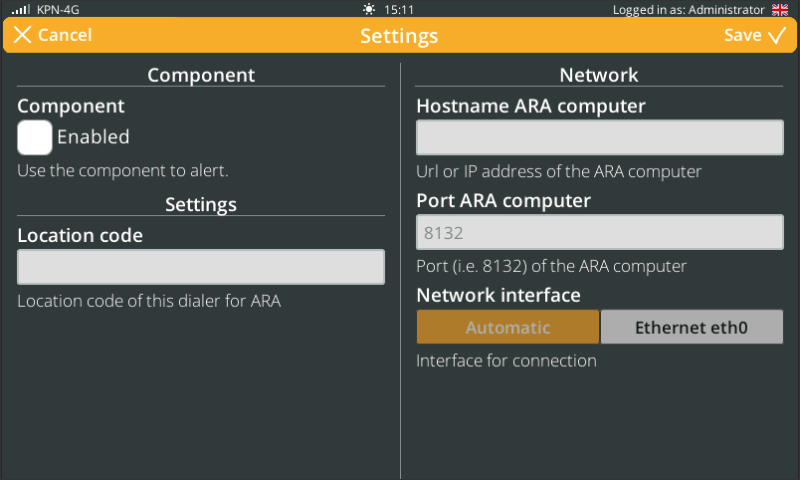 Screenshot settings for report to ARA 5