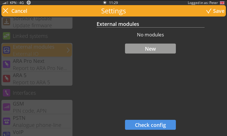 Screenshot External modules