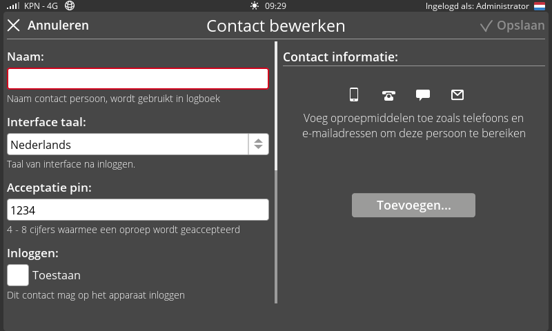 Screenshot NewContact