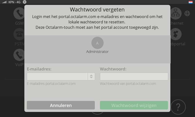 Screenshot Dashboard PasswordRecovery