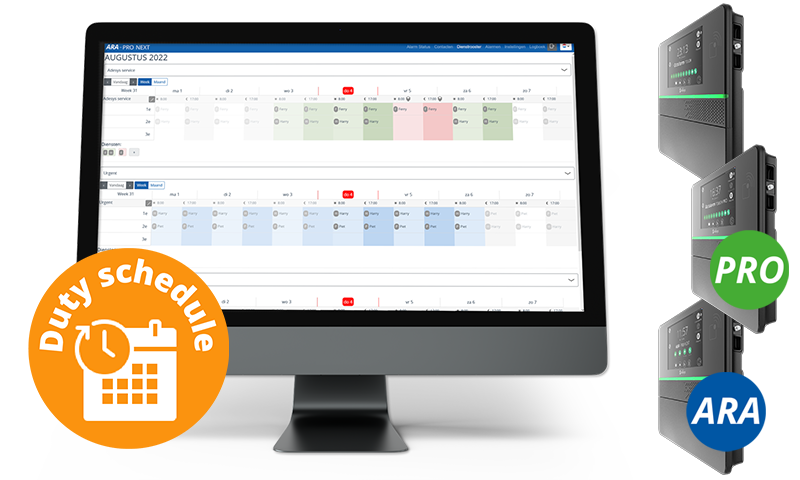 Dienstrooster met Touch Pro en ARA