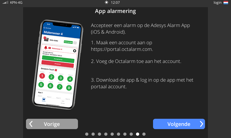 Screen onboarding App-alarmering