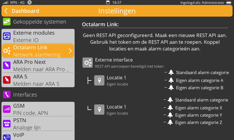 Screenshot Octalarm Link