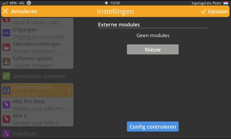 Screenshot Externe modules