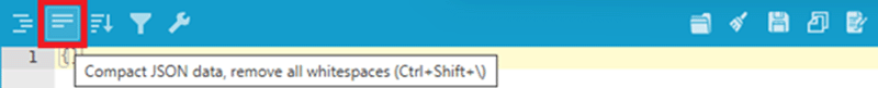 Screenshot Compact Button JSON beautifier